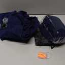 Sunany Travel Pillow, Upgraded Plane Pillow for Long Flights, Inflatable Neck Pillow Used for Airplanes,Cars,Buses,Trains,Office Napping with Eye Mask,Earplugs (Blue)