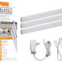 PureOptics LED Under Cabinet Lighting Kit, 3-Bars, 9 Inches Each, DIY Tool-Free Installation, Warm White, 2700K, 1080 Lumens, 15 Watts, Home Accent (LEDUC9-3WK)