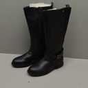 LONDON FOG Girls Brooke Knee High Fashion Boot Zip Up Boot With Fashion Buckle (4 Big Kid, Black)