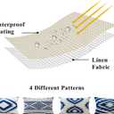 OTOSTAR Outdoor Waterproof Throw Pillow Covers 12x20 Inch Set of 4 Boho Farmhouse Outdoor Cushion Covers for Patio Funiture GardenGeometry80-Navy Blue