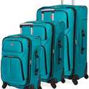 SwissGear Sion Softside Expandable Roller Luggage, Teal, 3 Piece Set (21/25/29)