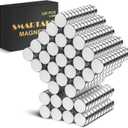 SMARTAKE 320 Pcs Refrigerator Magnets, 6x2mm Small Round Fridge Magnet, Multi-Use Premium Neodymium Office Magnets for Fridge, Whiteboard, Billboard in Home, Kitchen, Office and School (Silver)