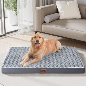 WESTERN HOME WH XL Dog Beds Large Sized Dog with Soft Rose Plush Removable Washable Cover, Egg Crate Foam Support and Non-Slip Bottom, Waterproof Orthopedic Dogs Bed Pet Mat, 42 x 30 Inch