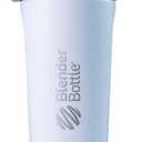 BlenderBottle Radian Shaker Cup Insulated Stainless Steel Water Bottle with Wire Whisk, 26-Ounce, Matte White