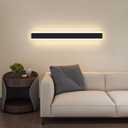 Modern 31.4inch Outdoor Wall Light, 3000k/4500k/6000k 3 Color Change Black Exterior Light Fixtures Wall Mount, Ip65 Waterproof Modern Porch Lights Non-Dimmable, Long Linear Outside Lighting Hard-Wired