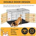 FDW Dog Crate Dog Kennel Cage with Double Door,36 inch Folding Metal Wire Dog Cage with Removable Tray&Divider Panel,Pet Crate for Medium Dogs,Black