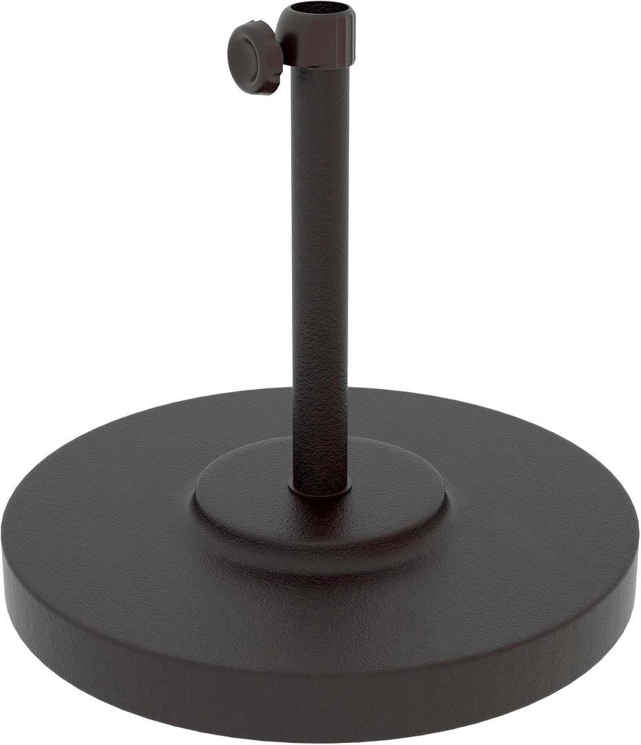 California Umbrella 50 lbs. Round Concrete Weighted Powdercoated Steel Umbrella Base, Bronze Frame 18" x 18" x 18" , CFMT160-Bronze