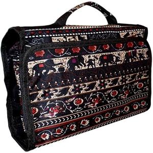 Hanging Toiletry Cosmetic Organizer Bag Roll up for Storage Travel Custom Embroidery  (Elephant Tapestry)