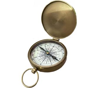 AWF Nautical Flat Brass Compass with Hook and Wooden Box – Handcrafted Decorative Compass for Marine Enthusiasts | Ideal Valentine’s, Graduation, or Confirmation Gift for Him | Great for Outdoor & Indoor Décor