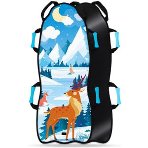 Sunlite Sports 45 Snow Sled  Foldable or Foam Style Toboggan for Kids & Adults, Reinforced Bottom, Durable Stitching & Ergonomic Handles  Lightweight & Portable Winter Sled