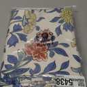 patdrea Designer Blue Small Tablecloth for Rectangle Table,Vintage Linen with Leaves and Floral Pattern Tablecloths,Farmhouse Decor Cover for Kitchen Dining Christmas,Thanksgiving,55"x71"-Ivar 