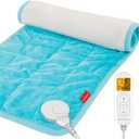 Comfytemp Weighted Heating Pad for Period & Back, FSA XL Heat Pad, 12"x24" | 2.2lb Large Electric Heated Pad for Neck Shoulder Leg Abdomen, 9 Heat Level & 11 Timers, Birthday Gifts for Women Men, Blue