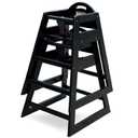Wooden High Chair for Baby & Toddler Restaurant-Style Stackable HighChair with Commercial Grade Solid Wood for Dining Table & Kitchen Compact & Portable Design for Home & Restaurant Use - Black