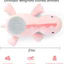 IdeaMeme 22" 3.5 lbs Weighted Dino Stuffed Toys, Cute Animals Plushie Dolls Pillow Gifts for Kids Adults (Pink)