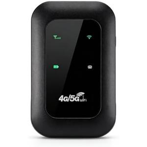 LICAEVEY 4G Portable WiFi Hotspot, 300Mbps High Speed Mobile Router with SIM Card Slot and Indicator Display, 10h Battery for Travel, Supports 10 Devices, for Travel, Home, Gaming