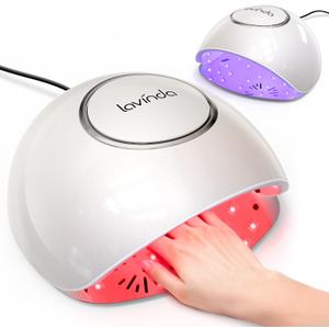 Lavinda 2-in-1 UV LED Nail Lamp with Red Light Skincare, 54W UV Light for Gel Polish Nails, Professional Fast Curing Nail Dryer with Auto Sensor & 4+2 Timer Settings, Nail Art Tools for Salon Home Use