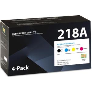 218A Toner Cartridges 4 Pack (with Chip) Replacement for HP 218A W2180A W2181A W2182A W2183A Toner Works with Color Laser Pro MFP 3301cdw 3301fdw 3301sdw 3201dw Printer | Black Cyan Magenta Yellow