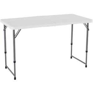 LIFETIME Fold-in-Half Adjustable Folding Table, 4 Foot