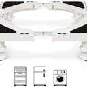 Nefish Mini Fridge Stand Adjustable Refrigerator Stand with 4 Strong Feet Universal Appliance Stand Base Heavy Duty Washer and Dryer Stand Laundry Pedestal Multi-Functional Base (White)