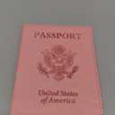 Eoehro Passport and Vaccine Card Holder, Faux Leather, AI-pink, Compact, Lightweight, Waterproof