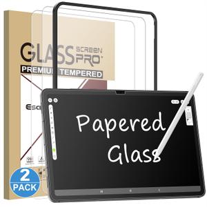 Esanik 2 Pack Like Paper Glass Screen Protector for Samsung Galaxy Tab S11 (11 inch) 9H Tempered Glass Film with Alignment Frame, Writing Like on Paper, Anti Glare