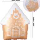 Christmas Gingerbread Balloon Arch Kit 146pcs Red Brown Balloon Garland with Red Candy and Gingerbread House Mylar Balloon for Christmas Gingerbread House Candy Holiday Birthday Party Decorations