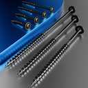 Wensilon (2 lbs)#8 x 1-1/2" Black Lag Screws, Structural Wood Screw, Heavy Duty Construction Screw, Rust Resistant, Washer Head, Black Coated Exterior Wood Screws, Star Drive with Bit