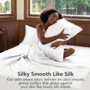 CozyLux Satin Sheets Queen Size Bed Set - 4 Piece Silky Queen Sheet Set, Luxury White Queen Sheets with Smooth and Soft Microfiber, Includes 1 Fitted Sheet, 1 Flat Sheet and 2 Pillowcases