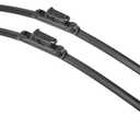 X AUTOHAUX 2pcs 26"+24" Silicone Front Windshield Wiper Blade for Mercedes-Benz GL-Class W166 2012-2016 Windscreen Wiper OE Replacement Set All-Seasons Top-Lock/Push Button