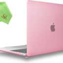 UESWILL 2022 2021 MacBook Air 13 inch Case A2337 M1 A2179 A1932, Hard Shell Case Cover Compatible with MacBook Air 13 inch with Retina Display & Touch ID (2018-2022), Pink