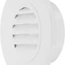 PATIKIL 4 Inch Round Soffit Vent, Aluminum Alloy Wall Vent Grille Cover Exterior Exhaust Louvered Vent with Built-in Mesh for Kitchen Bathroom Garage, White