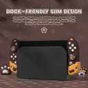 PlayVital Good Night Bear Dockable Case for Nintendo Switch 2 with Stand | Split Design Silicone Joycon Grips, PC Console Hard Shell, 2 Joystick Caps | Cute Protective Cover Bundle – Brown