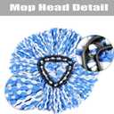 ANREKEYH Spin Mop Head, Base, Handle Replacement for O-ceda EasyWring RinseClean Microfiber Spin Mops, 2 Microfiber Mop Refills, 1 Triangle Head Cover and 30-58in Handle (Blue (2-Tank System))