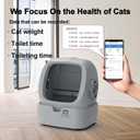 Mintakawa Automatic Cat Litter Box Self Cleaning - APP Control and Weight Monitoring - Ultra-Quiet, Suitable for Medium Cats and Kittens, Safe Anti-Pinch Litter Box (Assembly Required) - Light Grey