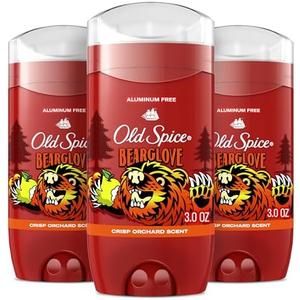 Old Spice Aluminum Free Deodorant for Men, 24/7 Odor Protection, 24/7 Freshness & Lasting Scent, Goes on Clear, Bearglove with Crisp Orchard Scent, 3.0 oz (Pack of 2)