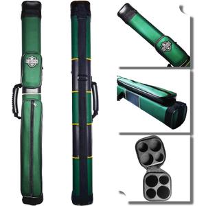 2x2 Hard cue case Square Pool Cue Billiard Stick Carrying Case (C11-Green)