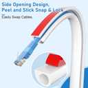 118in Wall Cable Hider, Flexible Wire Cord Management Self-Adhesive Cord Covers for Wires on Wall, Side Open One Cord Cable Raceway Wire Cover for Cords, HDMI Cord Hider for Wall Mount TV