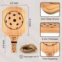 4 Pack Pickleball Drink Coasters with Hanging Hole, Paddle Shape Wooden Drink Coaster Set for Pickleball Party Favors Decorations, Gifts Idea for Pickleball Fans Women Men Waterproof