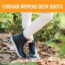 Furuian Women's Deck Boots Waterproof Ankle Rain Boots Rubber Fishing Boots Outdoor Chelsea Booties Garden Boots Work Shoes for Boating, Camping, Farming (Black) 9