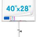 Mobile Dry Erase Board on Wheels 40 x 28 Inch-Magnetic Whiteboard Easel with Height Adjustable Stand - Rolling Presentation Board with Flipchart Paper Pad for Homeschool Teaching, Office, Workshops