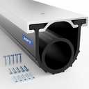 Bikykose Universal Garage Door Bottom Seal Kit - 20FT Weatherproof U-Shaped Rubber Universal U+O Ring Garage Door Seals with Pre-drilled Aluminum Track Retainer Base