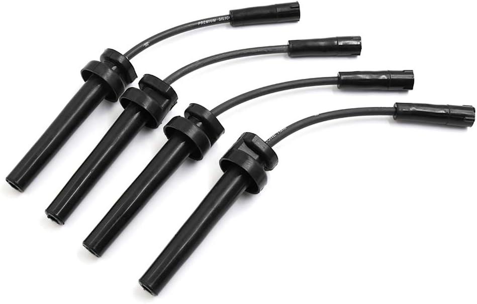 Uxcell 671-4079 Auto Car Engine Spark Plug Cable Ignition Wire Set of 4 for Chrysler Pt Cruiser 2001-2009 Sebring for Dodge 4 Cylinder