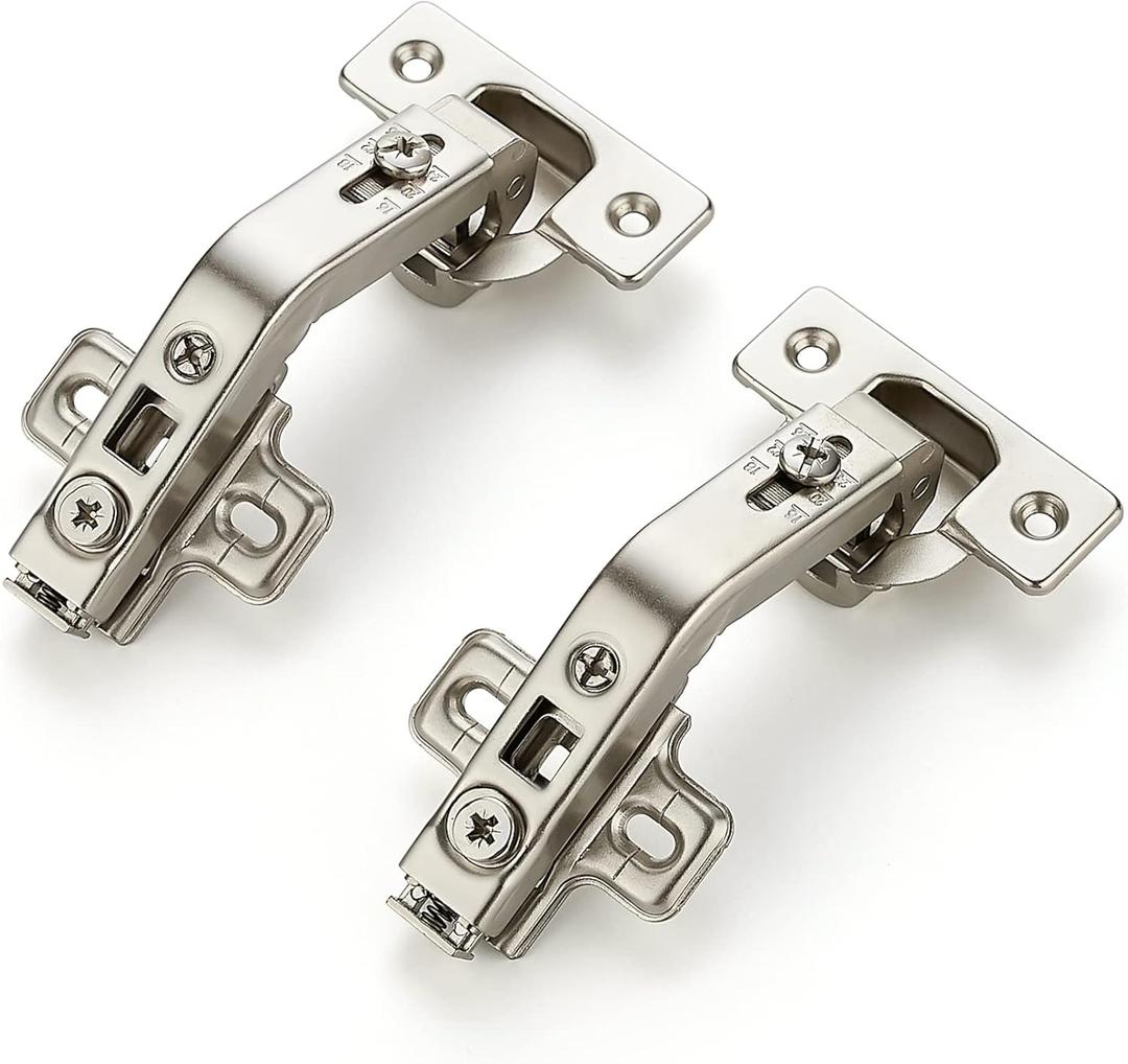 Ravinte 1 Pair 2 Pack Kitchen Cabinet Hinges, 135 Degree Kitchen Door Hinges Compatible with Lazy Susan Corner CupboardFull Overlay Face Frame Concealed Corner Cabinet Hardware
