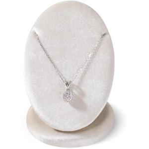 Resilient Velvet Necklace Display Stand, Jewelry Store Retail Countertop Storage Holder, Pendant Necklace Organizer Rack (Beige, Resilient Velvet)