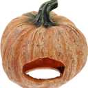 2 x Amosfun Halloween Decoration Resin Pumpkin Cave Reptile Hideout for Turtles Frogs and Lizards - Halloween Party Terrariums and Aquariums Decoration