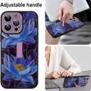 MOWIME Compatible with iPhone 13 Pro Max Case with Finger Strap, Lotus Floral Shockproof Soft TPU Protective Cover for Women Girls, Slim Anti Scratch Case for iPhone 13 Pro Max 6.7 Inch, Purple