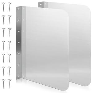 Therwen 2 Pcs Stainless Steel Side Splash Guard for Sink 15 x 20 Inch Wall Mount Guard with Screws Commercial Restaurant Hand Sink and Compartment Prep Sink Kitchen Sink Splash Protector Supply