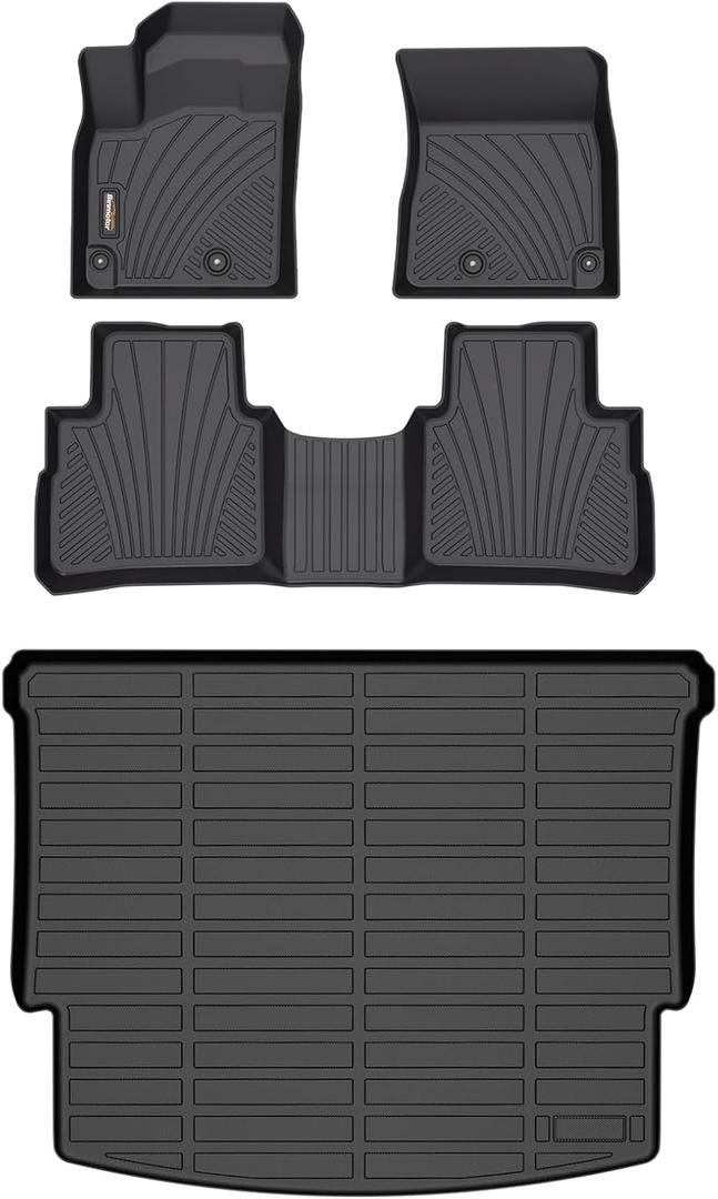 Binmotor-All Weather Floor Mats Cargo Liner for Nissan Rogue 2021-2025 2026 (NOT for Sport), Car Mats with Trunk Mat Full Set, Heavy Duty Car Floor Liners for Rogue Accessories