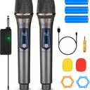 Karaoke Wireless Microphone System Audio Dual Cordless Dynamic Handheld Mic With Rechargeable Mic And Receiver,For Karaoke Singing,Church,Rap Vocals,Singing Recording,Wedding, Party,DJ,Sperkers