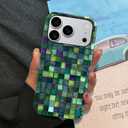DAIZAG Case Compatible with iPhone 17 Pro,Glossy Durable Shock Protection Cover for Girl Women,Mosaic Glass Checkered Style